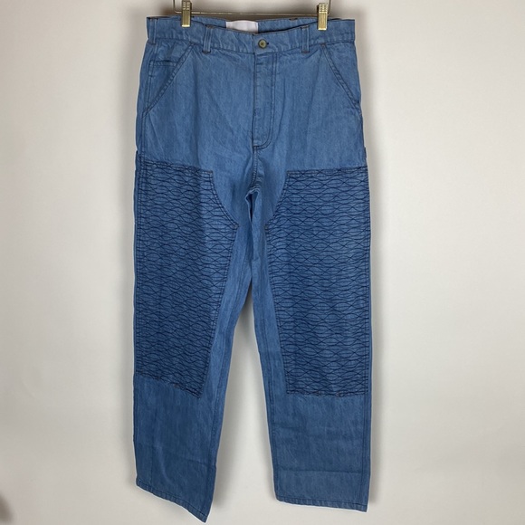 18 East Eighteen East Blue Cotton Pants Men's Size Medium - Picture 1 of 12